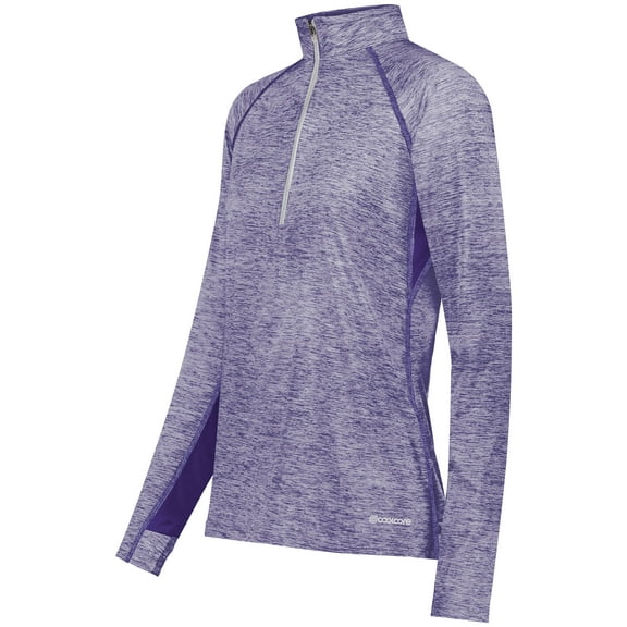Holloway Sportswear XL Womens Electrify Coolcore® 1/2 Zip Pullover Purple Heather 222774