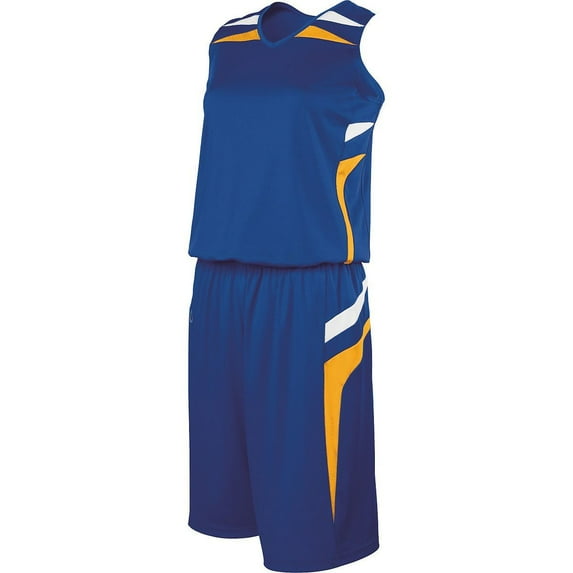 Holloway Sportswear XL Womens Prodigy Shorts Royal/Light Gold/White 224365