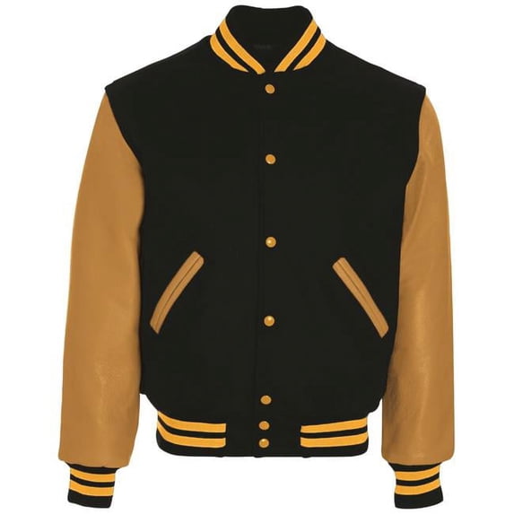Holloway Sportswear XS Varsity Jacket Black/Light Gold/Light Gold 224183