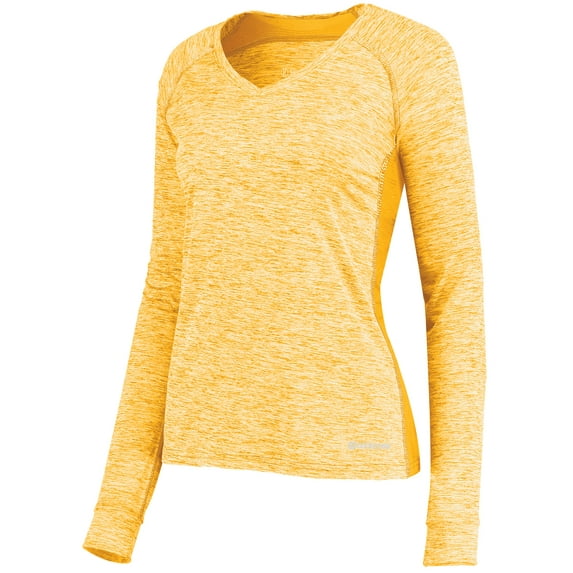 Holloway Sportswear XS Womens Electrify Coolcore® Long Sleeve Tee Gold Heather 222770