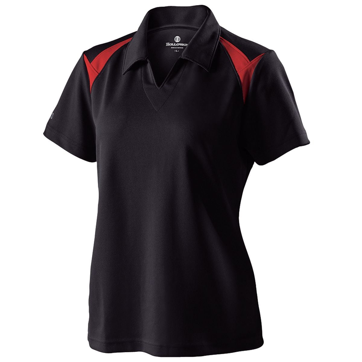 Holloway Sportswear XS Womens Laser Polo Black/Scarlet 222346