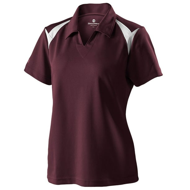 Holloway Sportswear XS Womens Laser Polo Maroon/White 222346