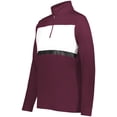 thumbnail image 1 of Holloway Sportswear XS Womens Prism Bold 1/4 Zip Pullover Maroon/White 222791, 1 of 5