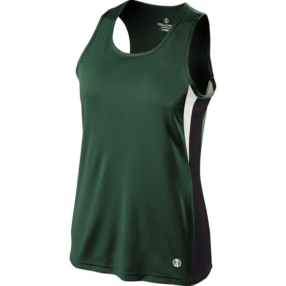 Holloway Sportswear XS Womens Vertical Singlet Forest/Black/White 221340