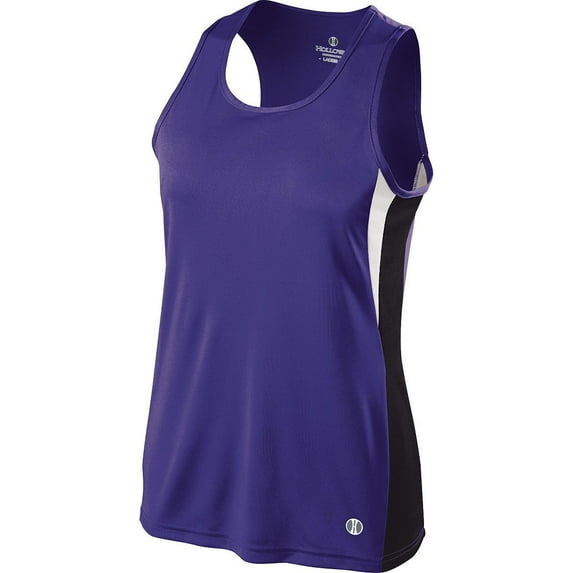 Holloway Sportswear XS Womens Vertical Singlet Purple/Black/White 221340