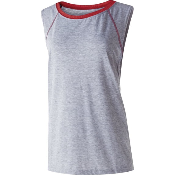 Holloway XS Juniors' Gunner Shirt Athletic Heather/Scarlet 229379