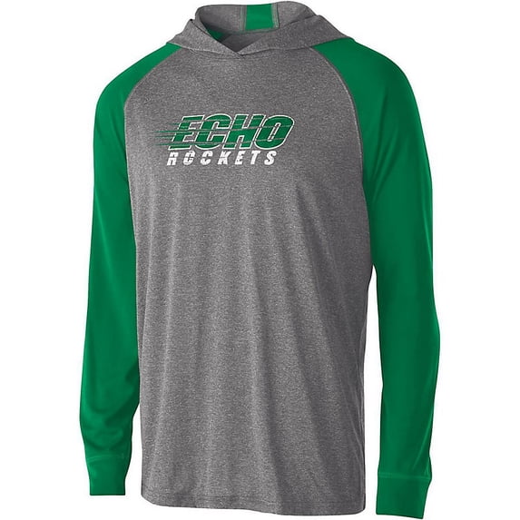 Holloway Youth Echo Hoodie 222639 Graphite Heather/Scarlet S