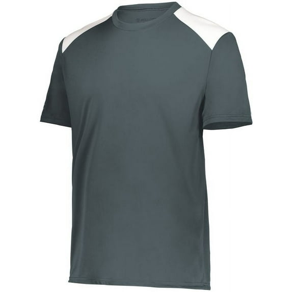 Holloway 223601.99D.M Youth Momentum Team T-Shirt, Iron & White - Medium