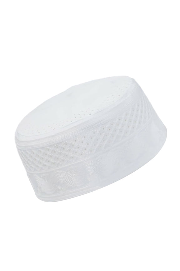 Hollowed Arab Kufi Hat Headwear For Men White Traditional Prayer Turban Hat Religious Ceremony Head Accessory