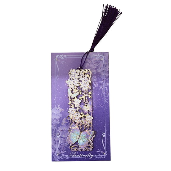 Hollowed Butterfly Floral Bookmarks with Tassels Metal Bookmarks Novel Page Marker Page Divider for Book Lover Teacher