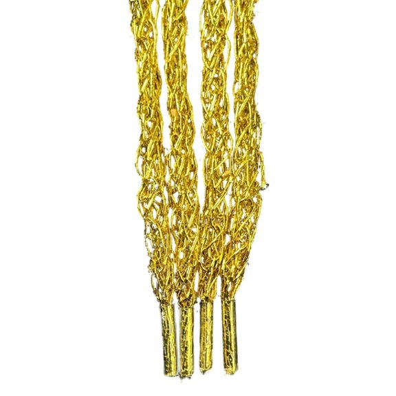 Hollowed Crochet Shoelaces Metallic Color Polyester Shoe Laces Anti Slip Sneakers Laces for Women Men Athletic Footwear