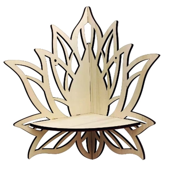 Hollowed Flower Display Crystal Shelf Wall Mount Corner Shelf Floating Shelves Storage Rack for Home Decors