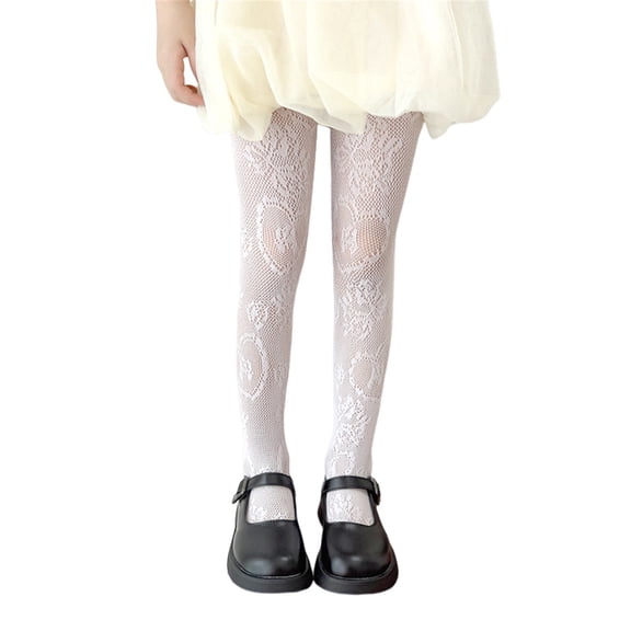 Hollowed Leggings for Little Girl AntiSlip Spring Stockings Lace Fishnet Tights Stretchy Socks Korean Style Pantyhose