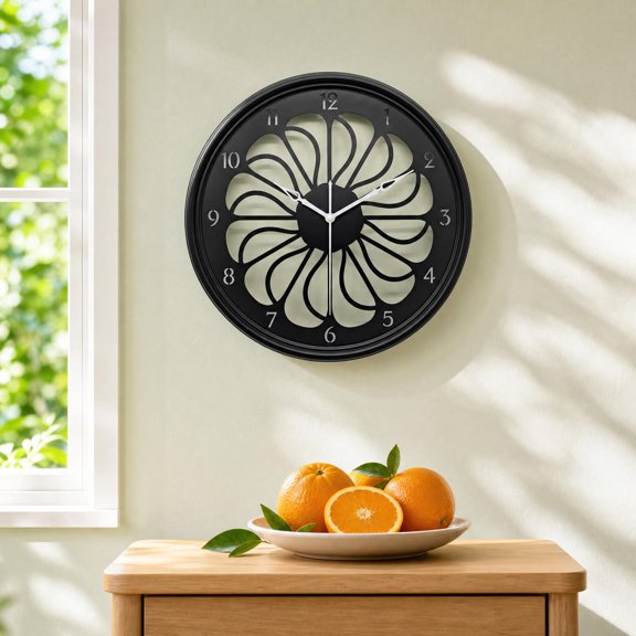 HollowedOut Metal Wall Clock, Citrus Fruit Oranges 3D Laser Cut Iron Wall Art, Summer Kitchen Home Decor, Housewarming Gift