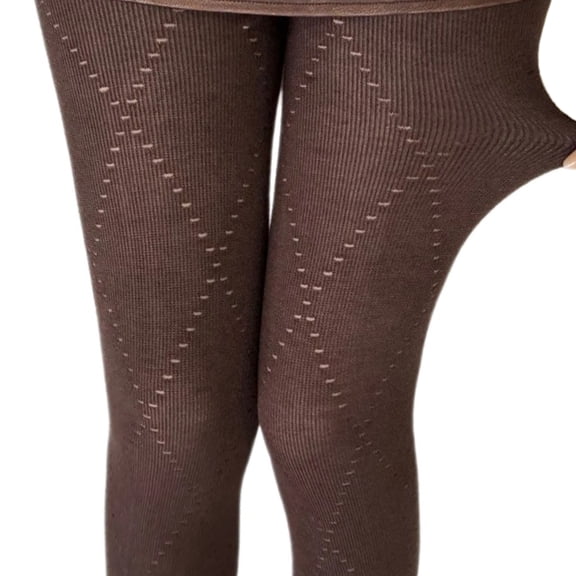 Hollowed Plaids Pattern Cotton Tights Pantyhose Stretchy Slimming Opaque Leggings Stockings Hosiery for Stylish Women