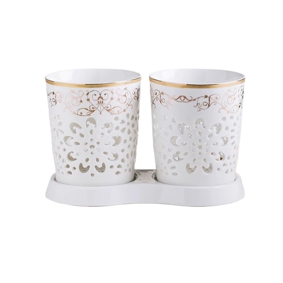 Hollowed-out Ceramic Utensil Holder for Kitchen Countertop Spoon Organizer Caddy