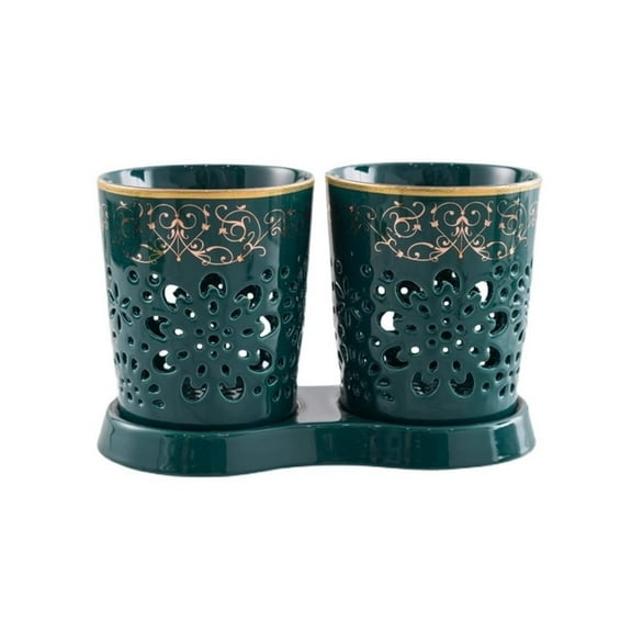 Hollowed-out Ceramic Utensil Holder for Kitchen Countertop Spoon Organizer Caddy