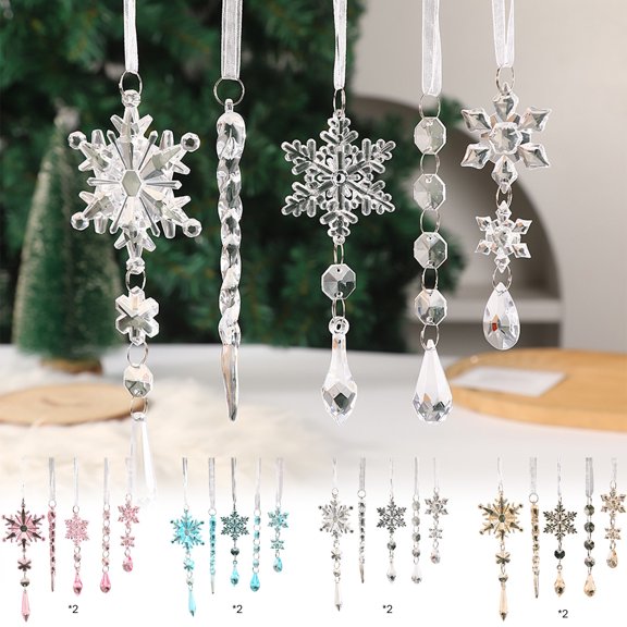 Hollowed-out Christmas Tree Pendants, Window and Shopping Center Decorations, Plastic Mirror Color Decor, Blue Holiday Ornaments