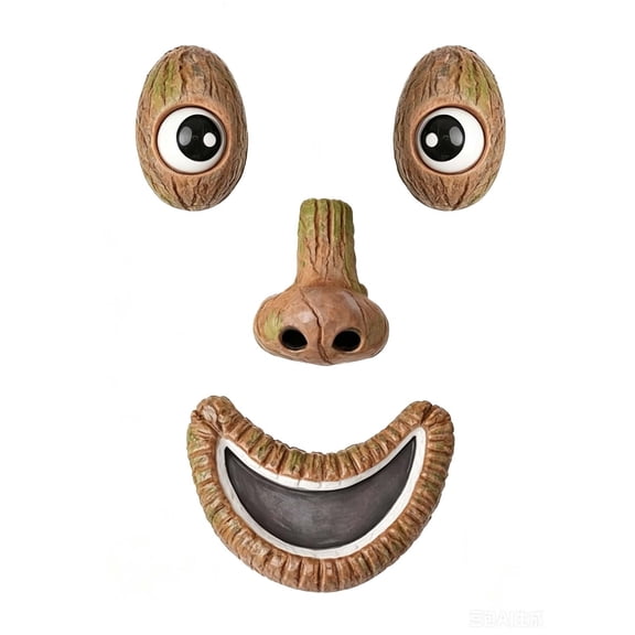 Hollowfly Tree Face Decor Outdoor, Resin Tree Faces Yard Art Statues, Garden Cute Funny Creative Decoration for Indoors Outdoor Garden Decoration(Smiling Style), A