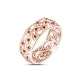 thumbnail image 1 of AFFY Round Simulated Citrine Hollowing Flower Ring for Women 14K Rose Gold over Silver-11.5, 1 of 5