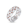 thumbnail image 1 of AFFY Round Simulated Citrine Hollowing Flower Ring for Women 14K White Gold over Silver-6, 1 of 5