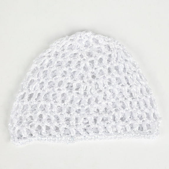 Simple Crochet Hair Net Hollowed Design Skull Hat Openwork Brimless Soft Knit Hat For Daily Outfit Various Hair Styling