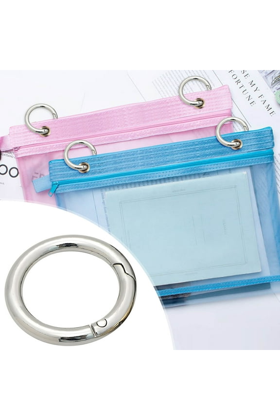 1 Inch Metal Spring O Rings Clip Keychain, Round Carabiner Clips Keyrings Snap Hook Buckle, Purse Shoulder Bag Chain Rings Clip Replacement Paracord Lanyard Leather DIY Crafts (Silver)