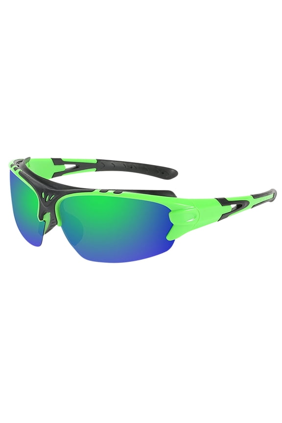 1 Pair Polarized Sports Sunglasses for Men Women, Baseball Cycling Running Fishing UV Protection Sun Glasses Lightweight Half Frame Goggles (Green)