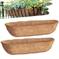 thumbnail image 1 of Holloyiver 1 Pcs Coco Liner Trough,24/30/36 inch Half Moon Shape Wall Basket Planters,Natural Coconut Fiber for Planters, Window Boxes & Fence Flower Baskets Replacement(30 inch), 1 of 9