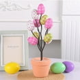 thumbnail image 1 of Holloyiver 10.2 Inch Easter Egg Potted Plant Decor, Artificial Easter Tree, Colorful Paintings Easter Egg Ornaments for Easter Party Indoor Home Decoration Indoor Supplies, 1 of 5