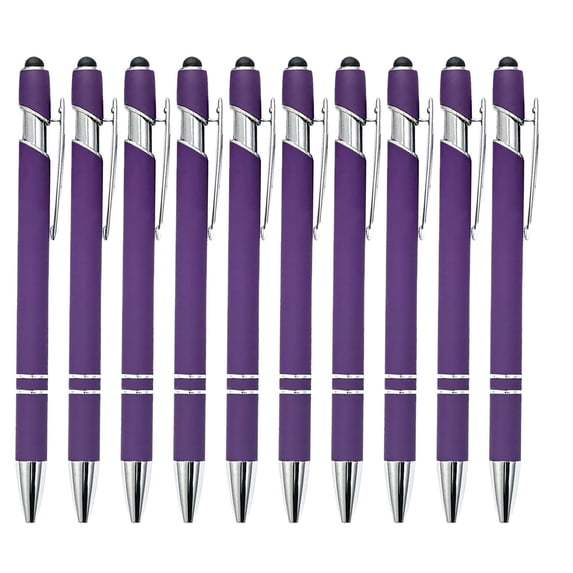 Holloyiver 10 Pieces Ballpoint Pens, Personalized Retractable Writing Pens, Pretty Metal Stylus Pen, Black Ink Medium Point 0.5 mm Gift Pens, Cute Pens Office Supplies for Women&Men