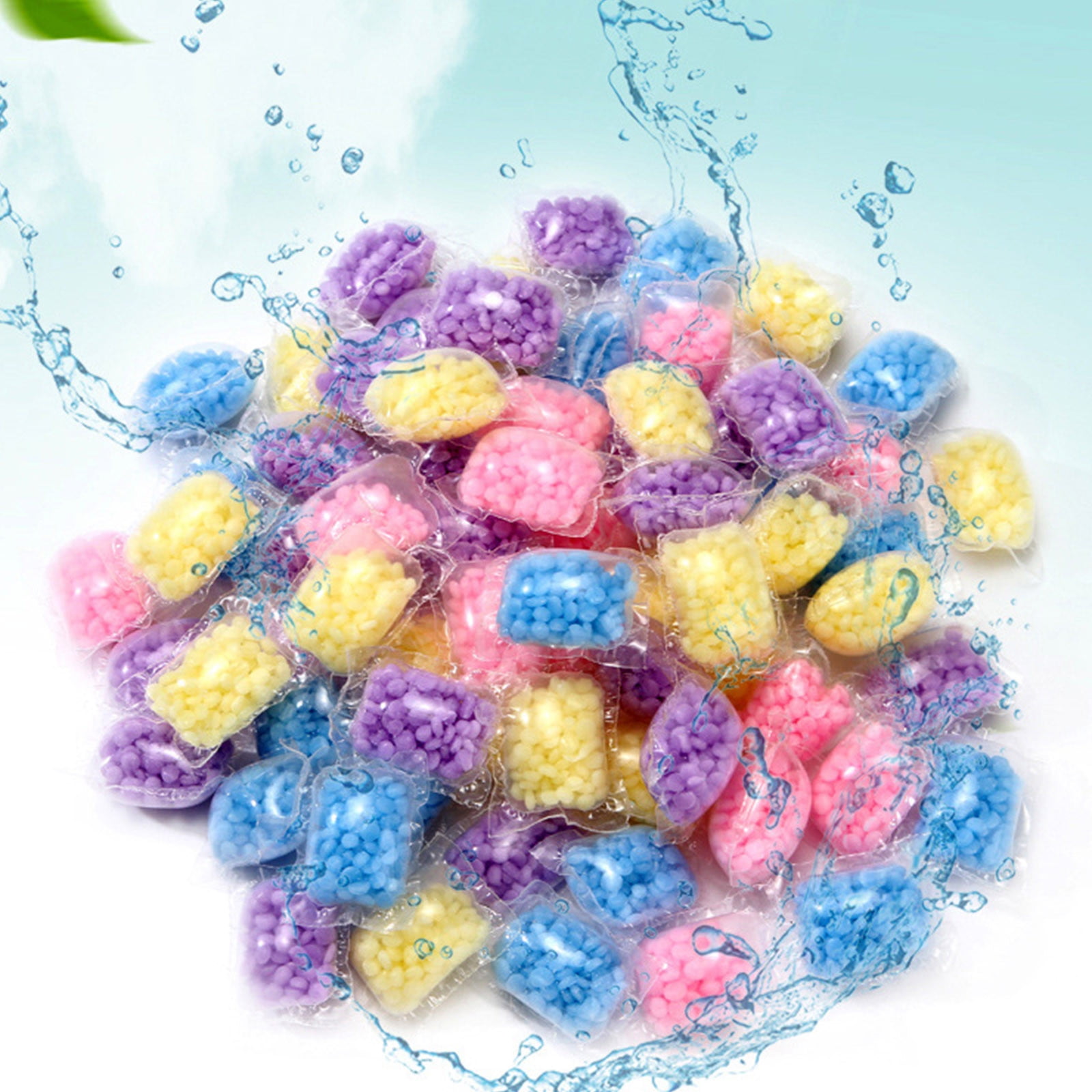 Holloyiver 100pcs 6g Laundry Scent Beads, Scent Beads for Fresh Clean, Great Smelling Clothes Bathroom Washing Clothes Bead (Assorted Color)
