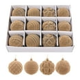 thumbnail image 1 of Holloyiver 12PCS Velvet Christmas Balls Ornaments Set for Xmas Tree, 2.36 Inch Shatterproof Flocked Christmas Tree Ball Hanging Pendant with 4 Styles for Holiday Wedding Party Decoration, 1 of 9