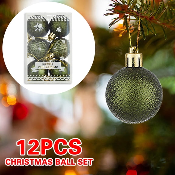 Holloyiver 12Pcs Christmas Balls Ornaments for Xmas Christmas Tree - 1.57'' Mini Shatterproof Christmas Tree Decorations Hanging Ball for Holiday Wedding Party Decoration