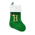 thumbnail image 1 of Holloyiver 19 Inches Monogram Christmas Stockings, Green Velvet with White Super Soft Plush Cuff Embroidered Xmas Stocking Classic Personalized Stocking Decoration for Holiday Season Decor, 1 of 3
