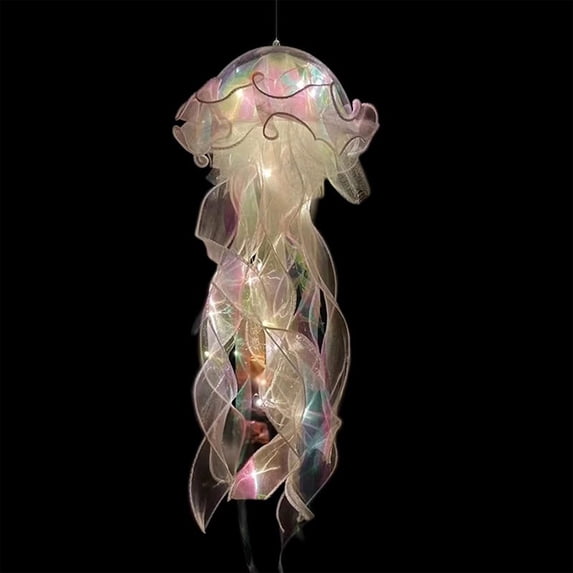 Holloyiver 2 PCS Jellyfish Lantern Lamp Decoration, Colorful Jellyfish Hanging Light Under The Sea Ceiling Decor Wedding Ocean Mermaid Party Decorations Supplies Birthday Gifts, 11.8Inch