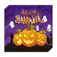 thumbnail image 1 of Holloyiver 20 Packs Halloween Napkins, 6.7 x 6.7 Inch Pumpkin Dinner Napkins, Purple Halloween Party Disposable Paper Napkins for Autumn Halloween Party Supplies Table Decorations, 1 of 6