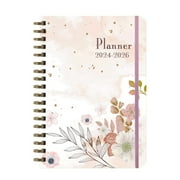 Holloyiver 2024-2026 Monthly Planner/Calendar - 3 Year Monthly Planner Jan. 2024 - Dec. 2026, 5.9'' x 8.3'', Monthly Planner Spiral Bound with 36 Monthly Tabs, Two-Side Pocket, Notes Pages