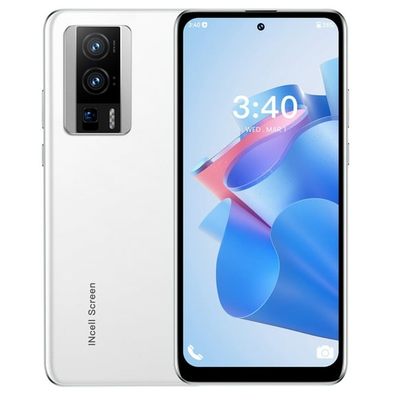 Holloyiver 2024 Fingerprint Unlocking Cell Phone 8GB + 128GB, 6.6 inch Display Mobile Phone, Smartphone Android 13, 21MP AI Camera, 3600 mAh, 4G LTE, US Version, White