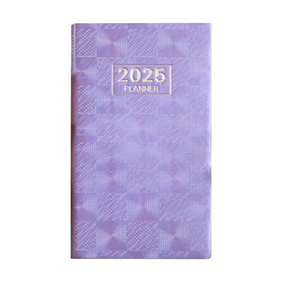 Holloyiver 2025 Daily Planner, A6 To Do List Notebook Hourly Schedules, Daily Weekly Monthly Appointment Planner for Students, Teachers, Office Staff, PVC Hardcover, Inner Pocket, 6.8" x 3.8"