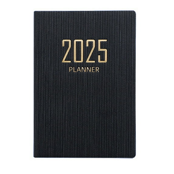 Holloyiver 2025 Daily Planner, A7 To Do List Notebook Hourly Schedules, Daily Weekly Monthly Appointment Planner for Students, Teachers, Office Staff, PVC Hardcover, Inner Pocket, 3.1" x 4.2"
