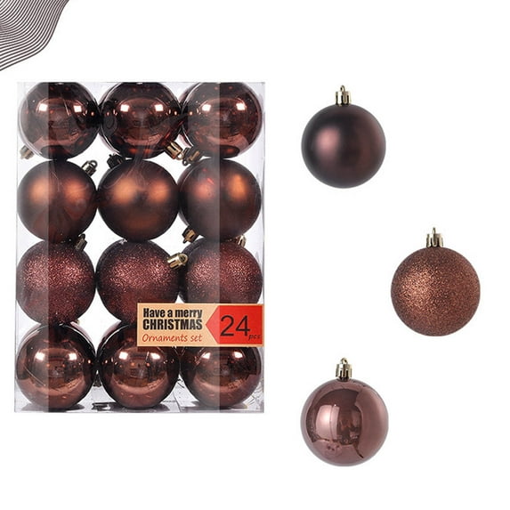 Holloyiver 24pcs Christmas Balls Ornaments for Xmas Tree Shatterproof Christmas Tree Hanging Balls Decoration for Holiday Party Baubles Set with Hang Rope 2.36"(60mm)