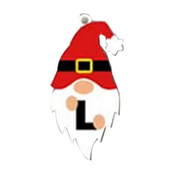 Holloyiver 26 Initial Letters Christmas Tree Pendant, Acrylic Hanging Decorations, Alphabet Letters with Santa Claus Design Alphabet Decoration for Holiday Ornaments and DIY Crafts