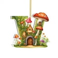 thumbnail image 1 of Holloyiver 26 Initial Letters Mushroom Small Pendant, Acrylic Personalized 26 Letters Mushroom Hanging Ornament, Flat Acrylic Car Pendant Home Decoration Pendant, 1 of 9
