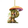 thumbnail image 1 of Holloyiver 26 Initial Letters Mushroom Small Pendant, Acrylic Personalized 26 Letters Mushroom Hanging Ornament, Flat Acrylic Car Pendant Home Decoration Pendant, 1 of 9