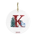 thumbnail image 1 of Holloyiver 26 Letters Christmas Ornaments, Snowman Acrylic Car Ornaments Christmas Tree Round Pendant, DIY Christmas 26 Letters Alphabet Hanging Ornaments for Home Decor, 1 of 9