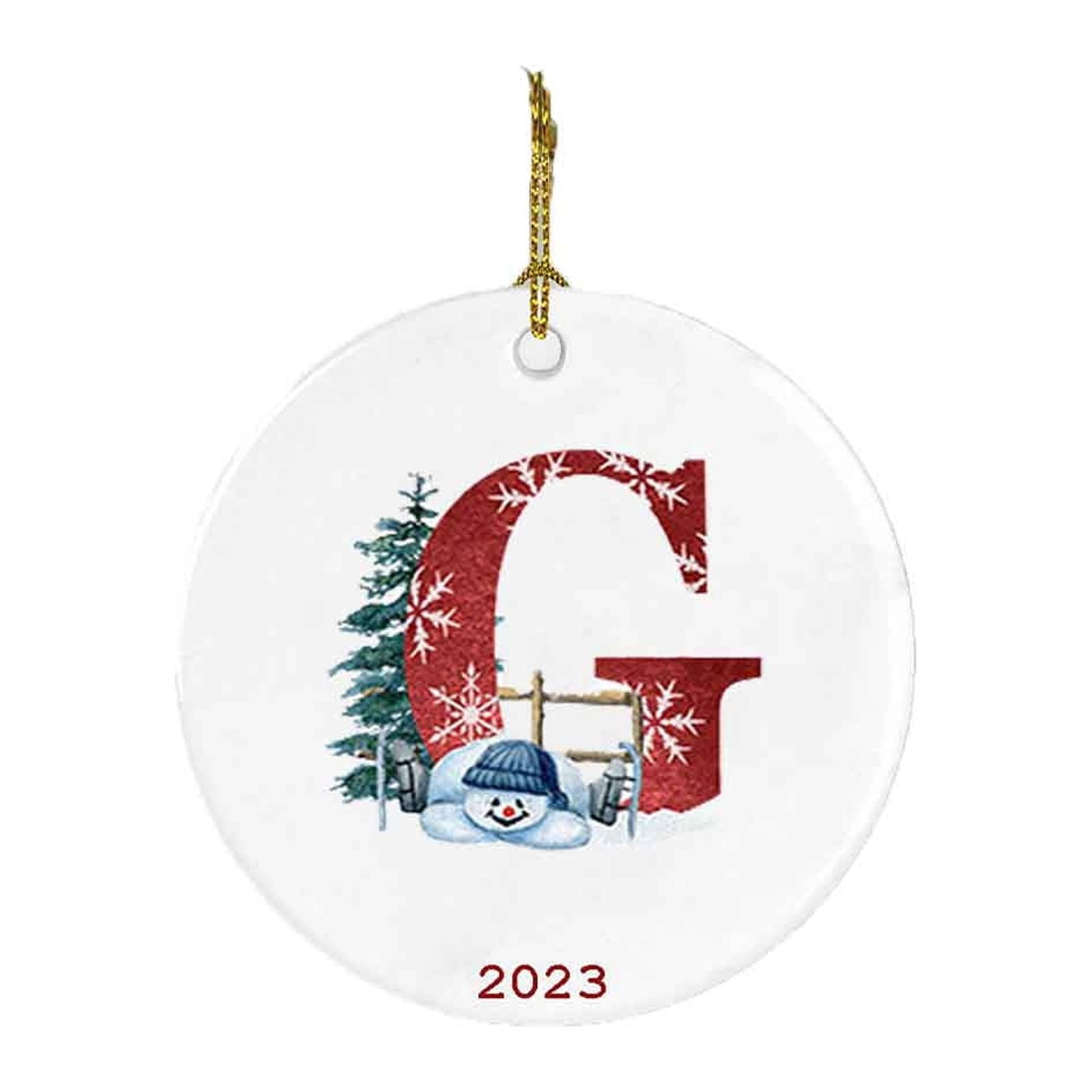 Holloyiver 26 Letters Christmas Ornaments, Snowman Acrylic Car