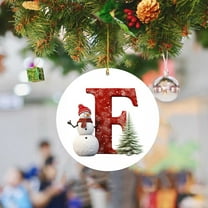 Holloyiver 26 Letters Christmas Tree Decoration Pendant, 2.8 Inch Acrylic Christmas Tree Ornaments, Personalized DIY Christmas Ornaments Decoration, Xmas Tree Hanging Decor