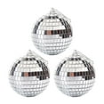 thumbnail image 1 of Holloyiver 3.15 Inch Mirror Disco Ball, 3PCS Silver Disco Ball with Hanging String for Parties, Birthdays, and Weddings, 90’s Disco Party Decorations and Supplies, Ceiling Decor Accessories, 1 of 4