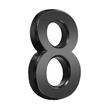 Holloyiver 3.9" Self-adhesive Mailbox Numbers, Modern House Numbers for Outside Address Numbers for House Office Hotel Room Apartment, Easy to Install Strong Adhesive Backing (Black)